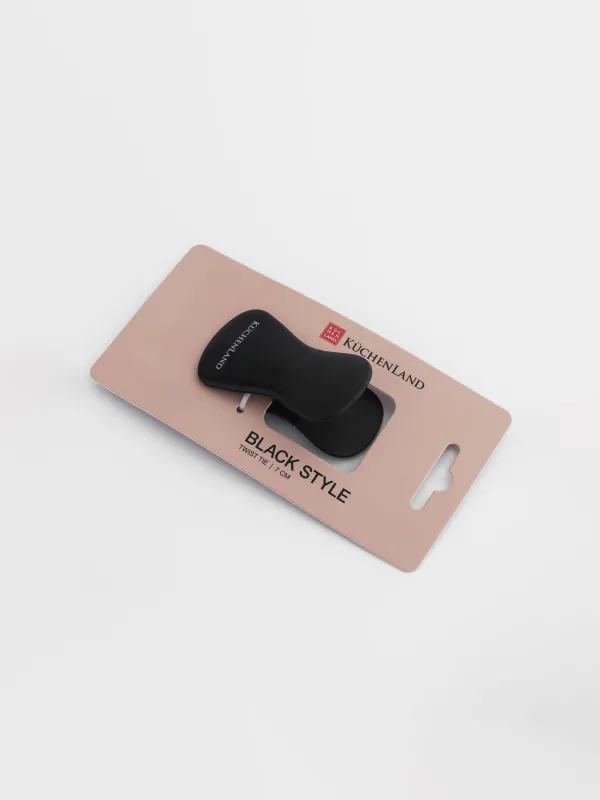 Пакет қысқышы, 7 см, магниті бар, пластик, қара, клипс, Black style, image-4