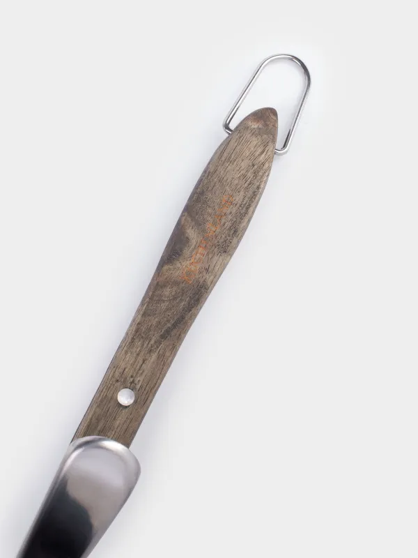 Барбекю қысқышы, 40 см, ойықтары бар, болат / ағаш, барбекю, image-5