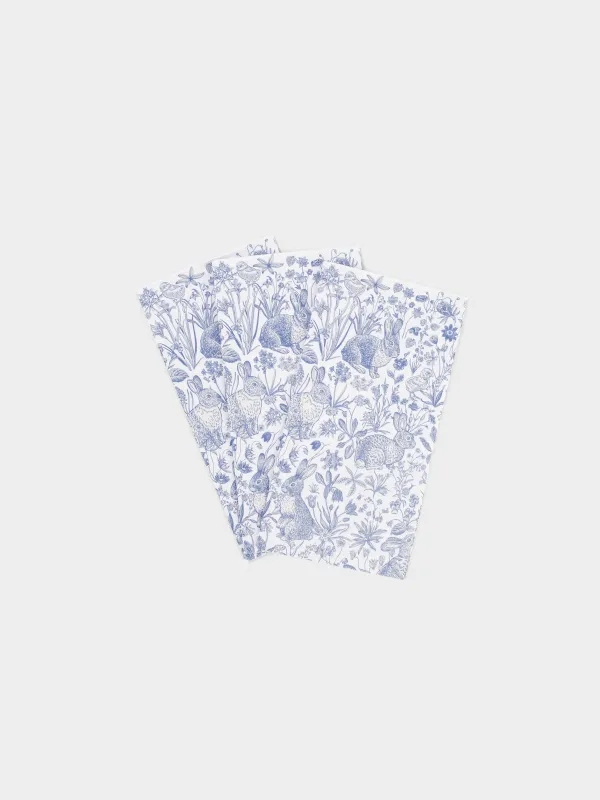 Қағаз майлықтар, 33х33 см, 20 дана, төртбұрышты, ақ және көк, Қояндар мен балапандар, Tradition Easter, image-3