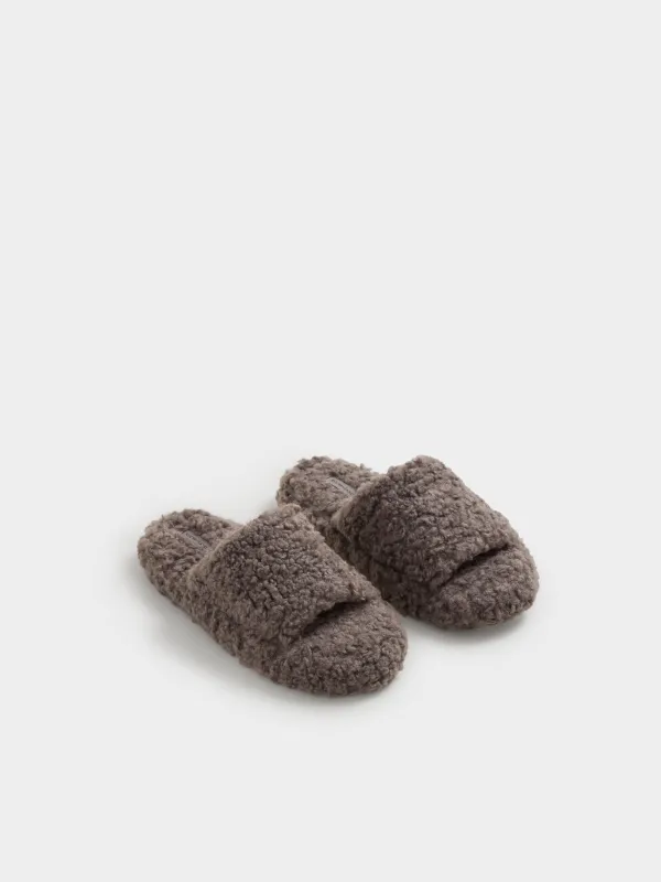 Әйелдер тәпішкелері, үйге арналған, өлшемі 36-37, полиэстер, қоңыр, Comfy plush, image-5