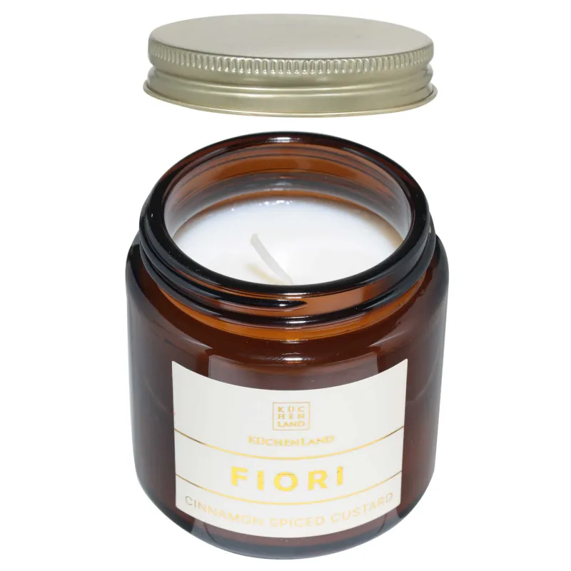 Свеча ароматическая, 6 см, в подсвечнике, с крышкой, стекло, Fireside, Fiori, image-1