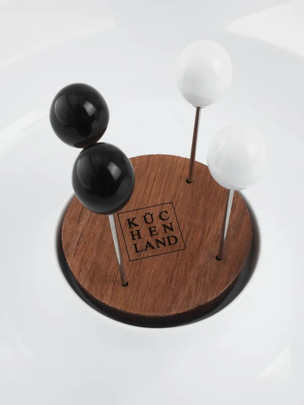 Блюдо для закусок, 23 см, со шпажками, B&W, image-3