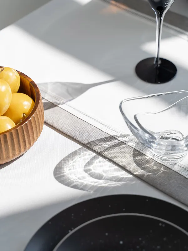 Үстел төсеніші, 40х160 см, полиэстер, ақ-сұр, Milky way, image-5