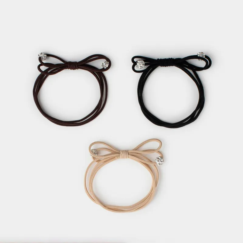 Шаш резеңкесі, 5 см, 3 дана, полиэстер/пластик, түрлі-түсті, Түйін, Gracile