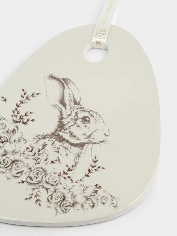 Подставка под горячее, 15x20 см, Кролик в цветах, Rustic Easter, image-1