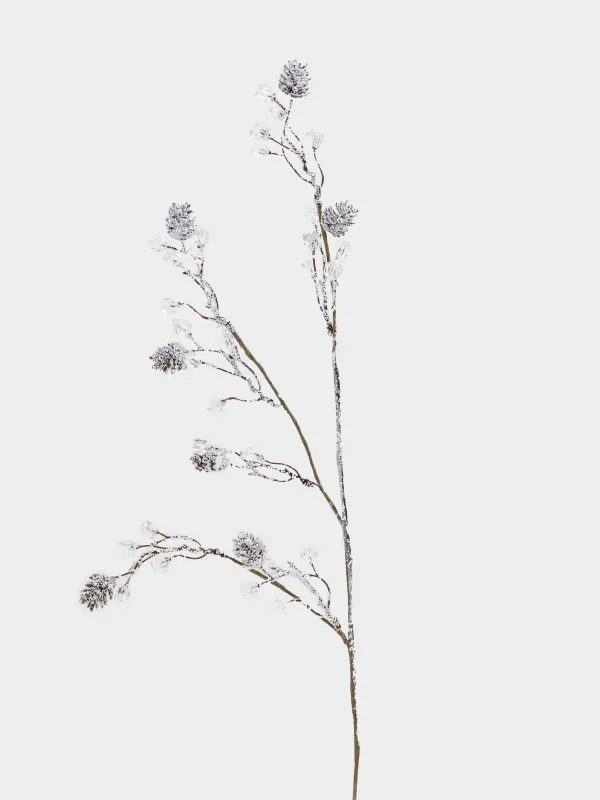 Сәндік бұтақ, 60 см, пластик/акрил, күміс, Мұз бұтағы, Crystal decor, image-1