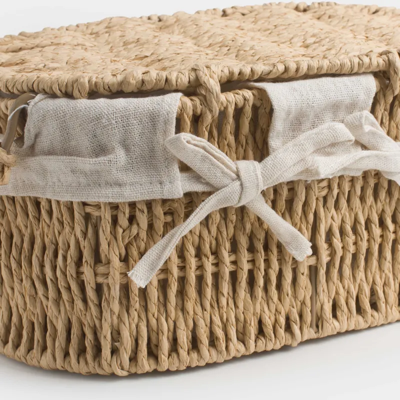 Сақтауға арналған себет, 27х17х13 см, өрілген, тұтқалары бар, қақпағы бар, целлюлоза, сопақша, Braided, image-4