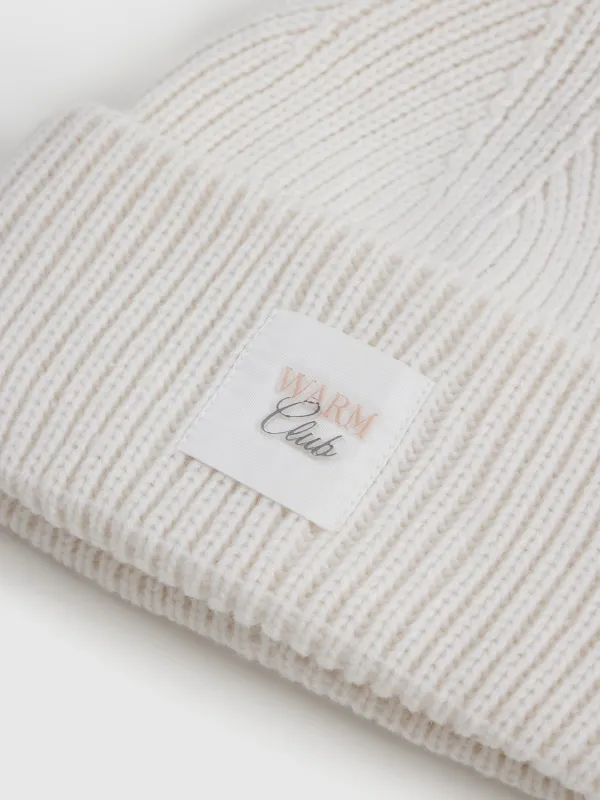 Әйелдер бас киімі, бірыңғай өлшем, полиэстер/акрил, сүт түстес, Knitting, image-1