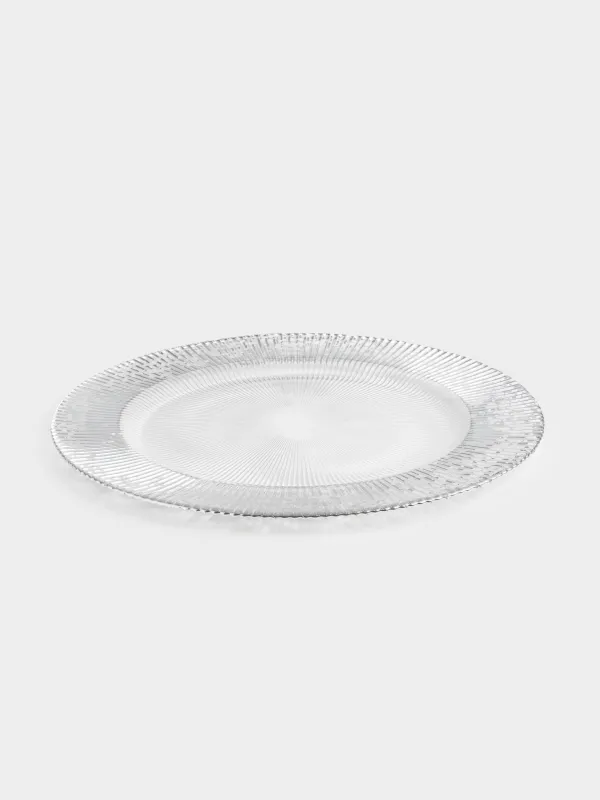 Тарелка подстановочная, 33 см, стекло Р, с серебристыми блестками, Ribby, image-1