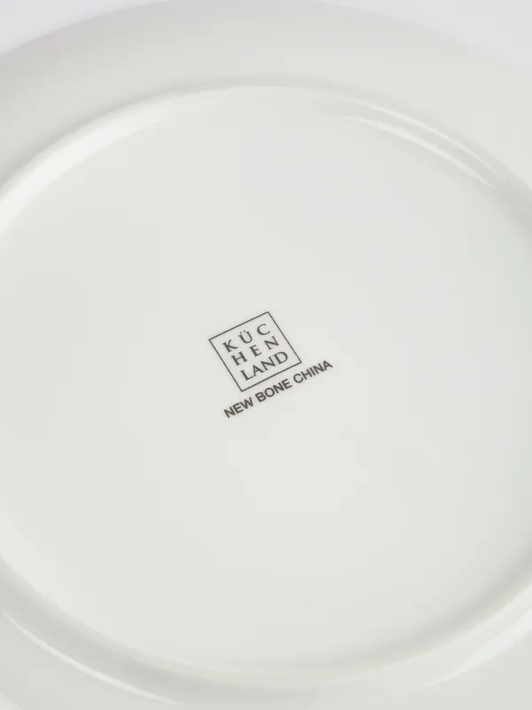 Тіскебасар тәрелкесі, 21 см, фарфор N, ақ, алтын жиектері бар, Дала гүлдері, Yarrow, image-5