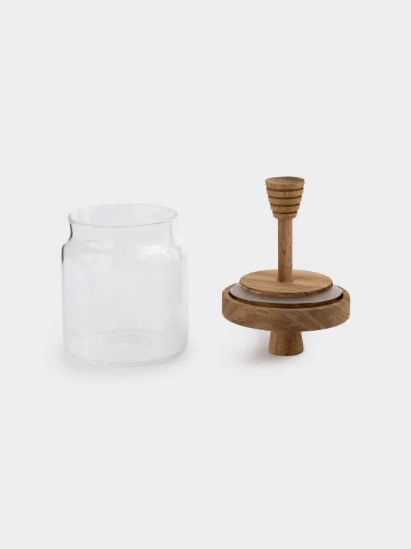 Балға арналған банкі, 400 мл, қасықпен, пайдаланылған шыны/ағаш, Noble tree, image-3