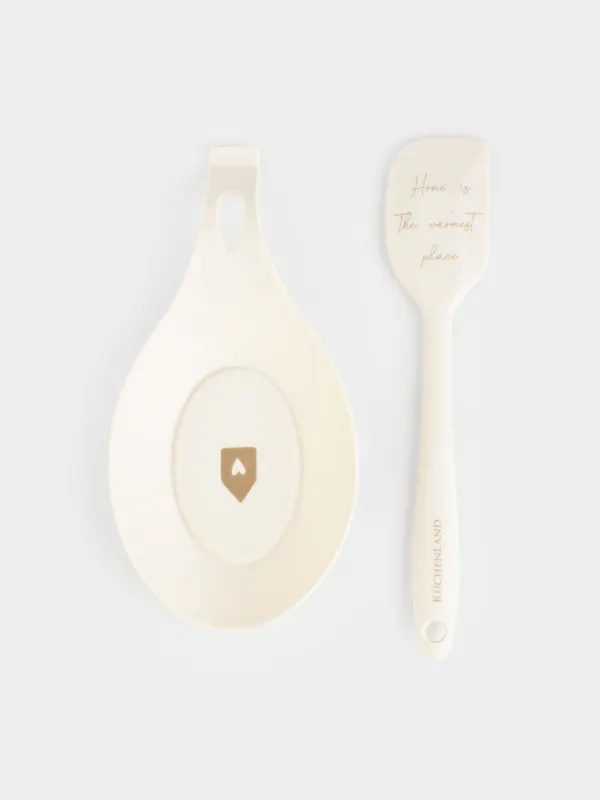 Қасық тұғыры, 20 см, қалақшасы бар, силикон, сүт түстес, Үй, Amour, image-0