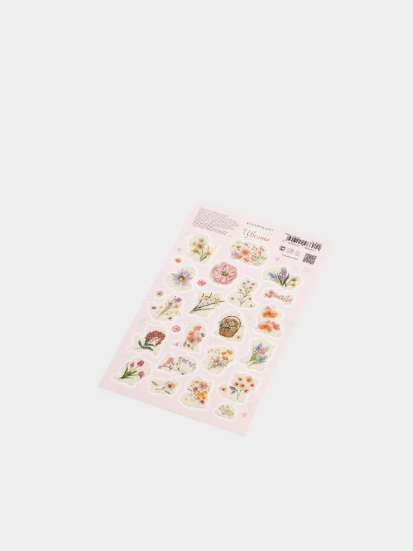 Набор наклеек для яиц, 17х10 см, 25 шт, пасхальный, ПВХ, Цветы, Easter decal, image-3