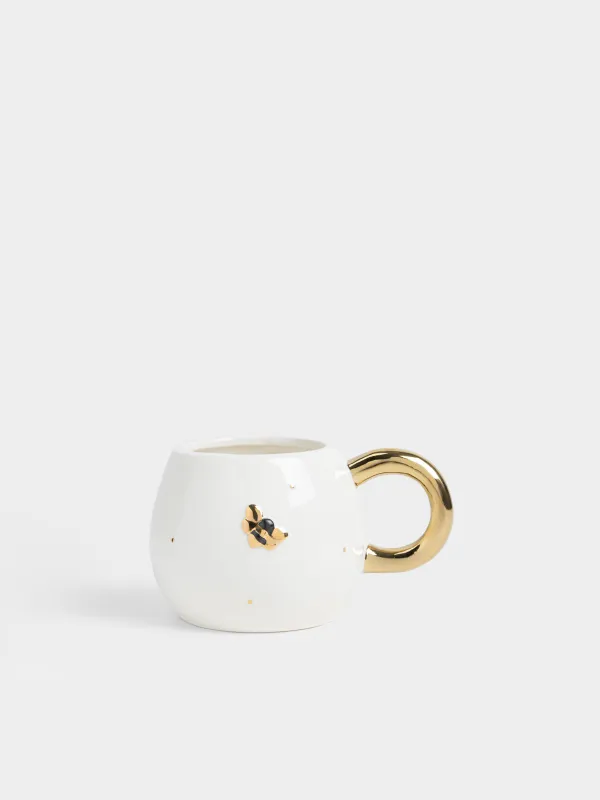 Саптыаяқ, 430 мл, фарфор Р, сүт және алтын түстес, Ара, Honey, image-0