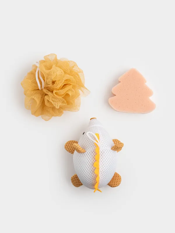 Душқа арналған жиынтық, 3 зат, балаларға арналған, косметикалық сөмкеде, полиэстер, сарғылт-қоңыр, Кірпі, Friend spa, image-2