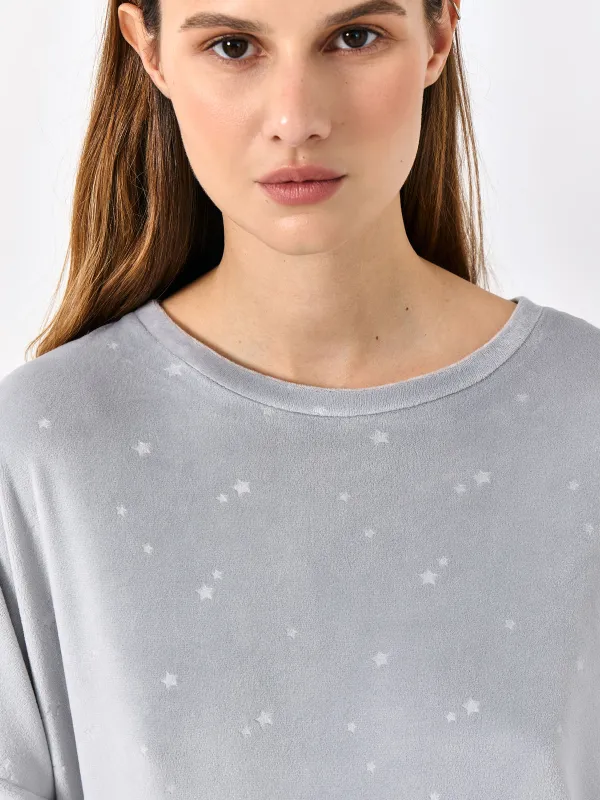 Әйелдер киім жиынтығы, үйге арналған, өлшемі S, шалбары бар, полиэстер/эластан, көгілдір, Жұлдыздар, Linna, image-2