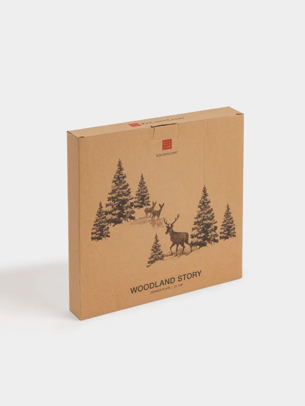 Тарелка обеденная, 27 см, Олени в снежном лесу, Woodland story, image-5