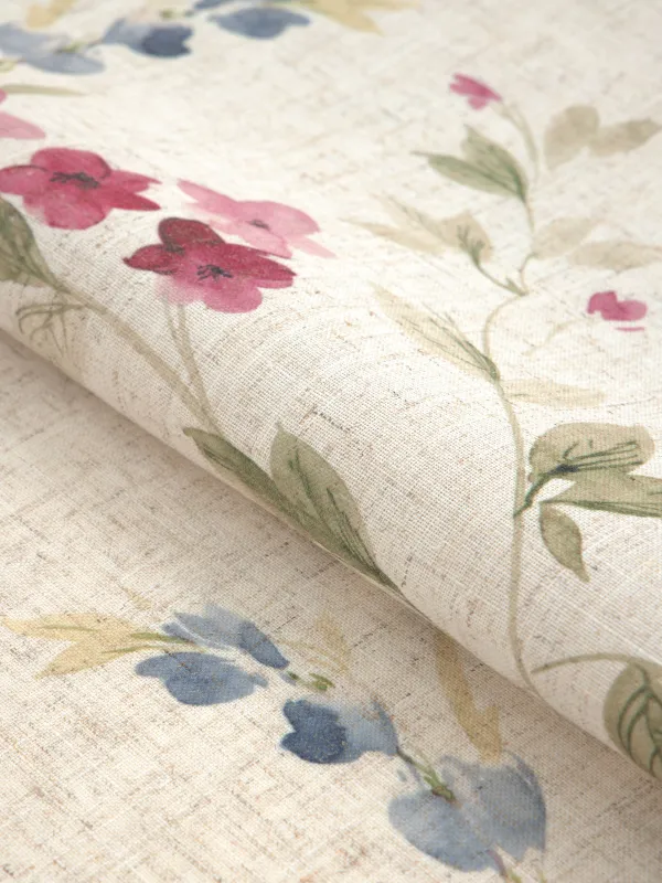 Үстел төсеніші, 40х160 см, полиэстер/зығыр, сарғылт-қоңыр, Гүлдер, Colorful flowers, image-1