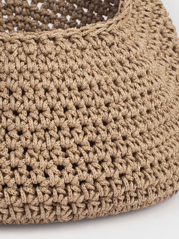 Корзина для хранения, 27х36 см, плетеная, подвесная, полиэстер, круглая, коричневая, Bolsa, image-1