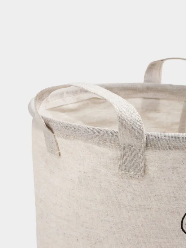 Сақтау сөмкесі, 22х25 см, тұтқалары бар, мақта/полиэстер, дөңгелек, сүт түстес, Аю, Funny world, image-4