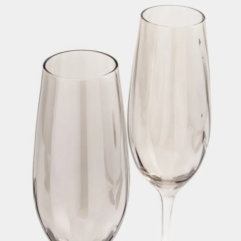 Шампан бокалы, 210 мл, 2 дана, шыны, сұр, Filo R color, image-1