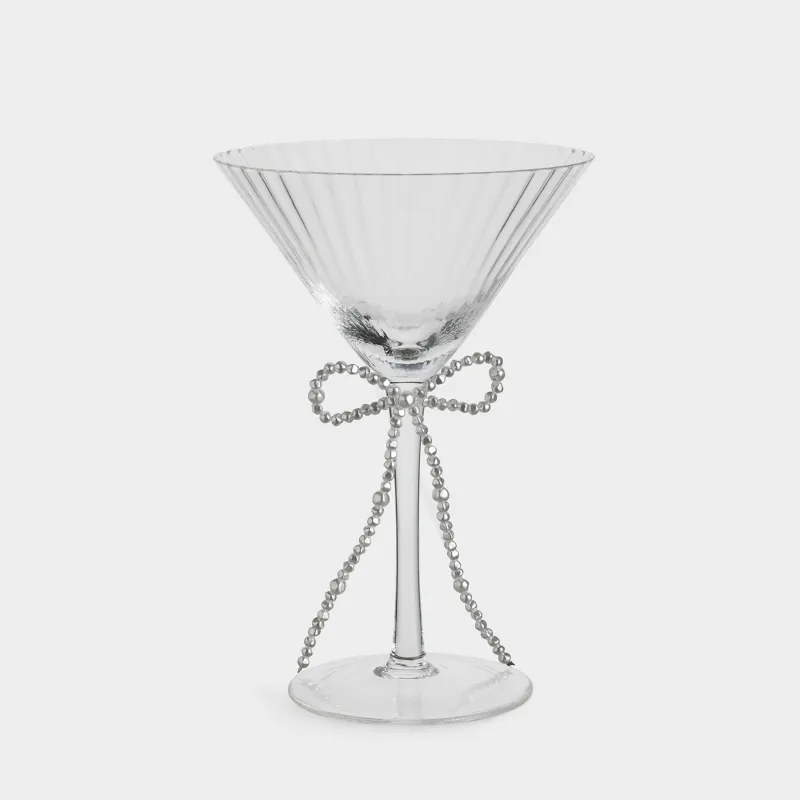 Мартини бокалы, 200 мл, шыны Р/пластик, Бантик, Varieses pearl