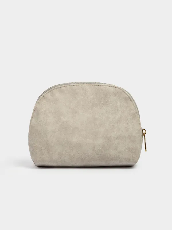 Косметикалық сөмке, 17х15 см, полиуретан, сұр, Krast, image-0