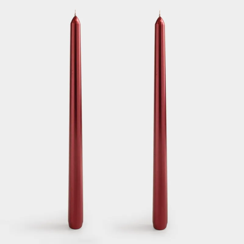 Свеча, 30 см, 2 шт, тонкая, красная, Vivid candle