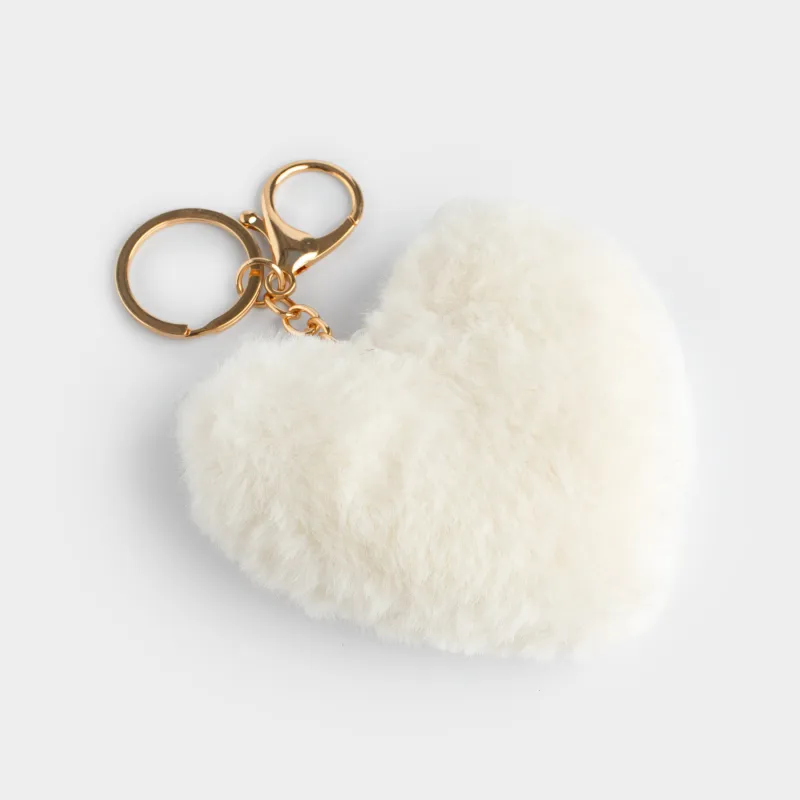 Салпыншақ, 13 см, жұмсақ, полиэстер/металл, сүт түстес, Жүрек, Wooly, image-2