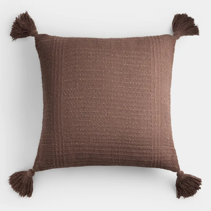 Подушка декоративная, 45х45 см, с кисточками, Клетка, Strike