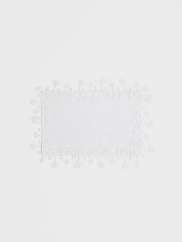 Аспаптарға арналған майлық, 30х45 см, шілтерлі, полиэстер, ақ, Жұлдыздар, Stars framed, image-0