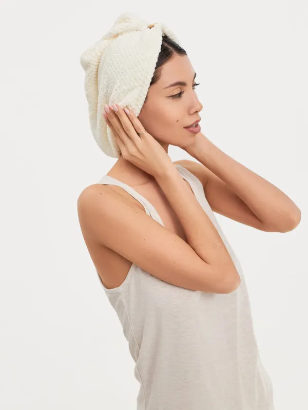 Шашқа арналған сәлде-орамал, 62х24 см, микроталшық, сүт түсті, Fiber spa, image-2