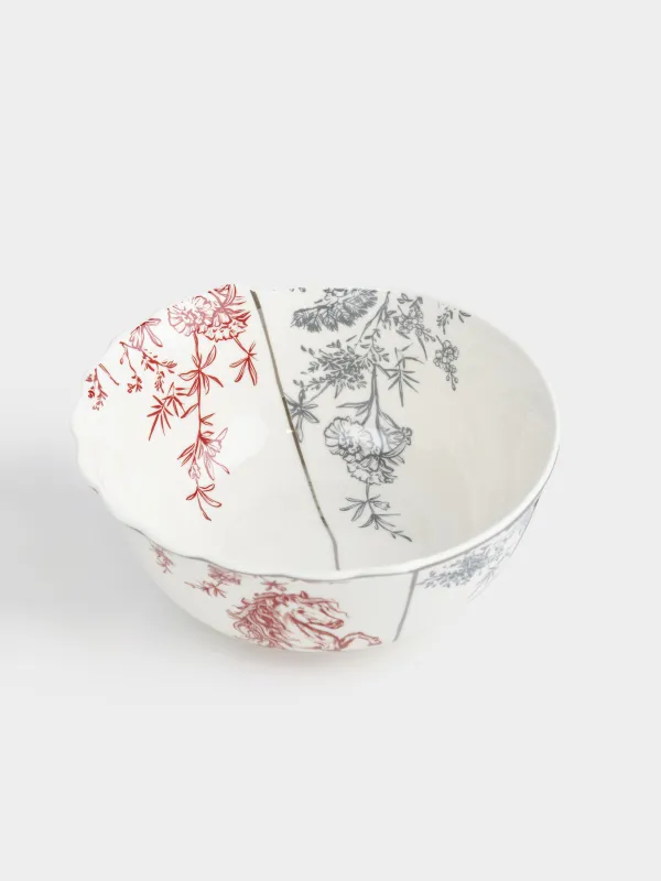 Салат ыдысы, 15х6 см, 500 мл, фарфор N, ақ, күміс жиектері бар, Жылқы, Kairon horse, image-1