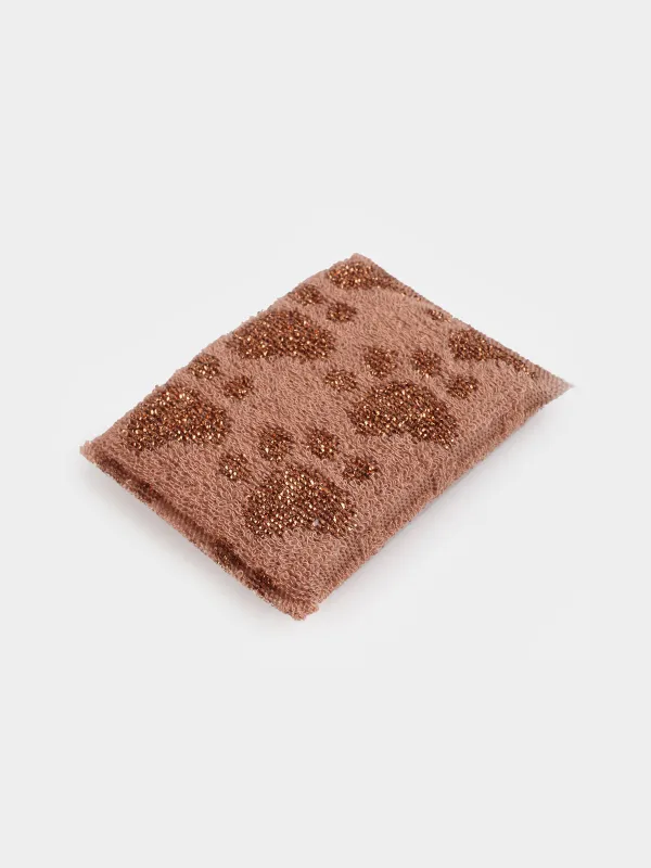 Ыдыс жууға арналған губка, 12х9 см, екі жақты, полиэстер / көбік, қола, табан, Clean, image-1