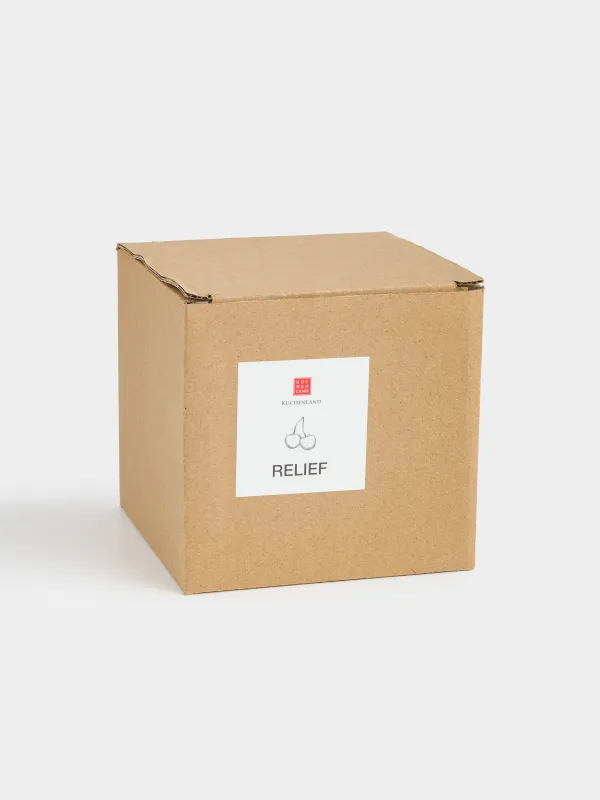 Кружка, 330 мл, керамика D, молочная, в крапинку, Вишни, Relief, image-4