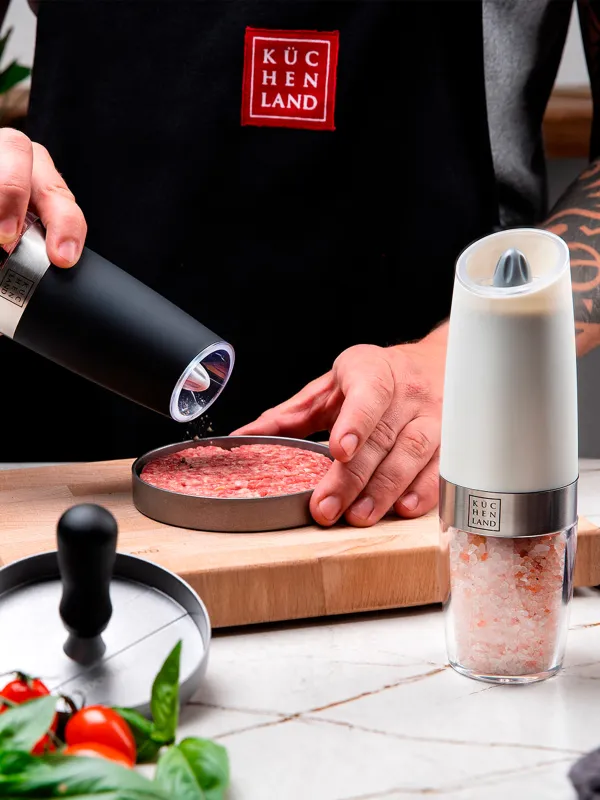 Мельница для специй, 20 см, гравитационная, пластик/акрил, LED W, белая, Spicy, image-7