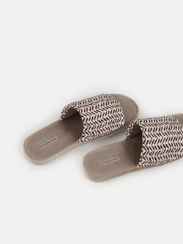 Әйелдер тәпішкелері, үйге арналған, өлшемі 36-37, полиэстер, сарғылт-қоңыр және қара, Geo, image-4