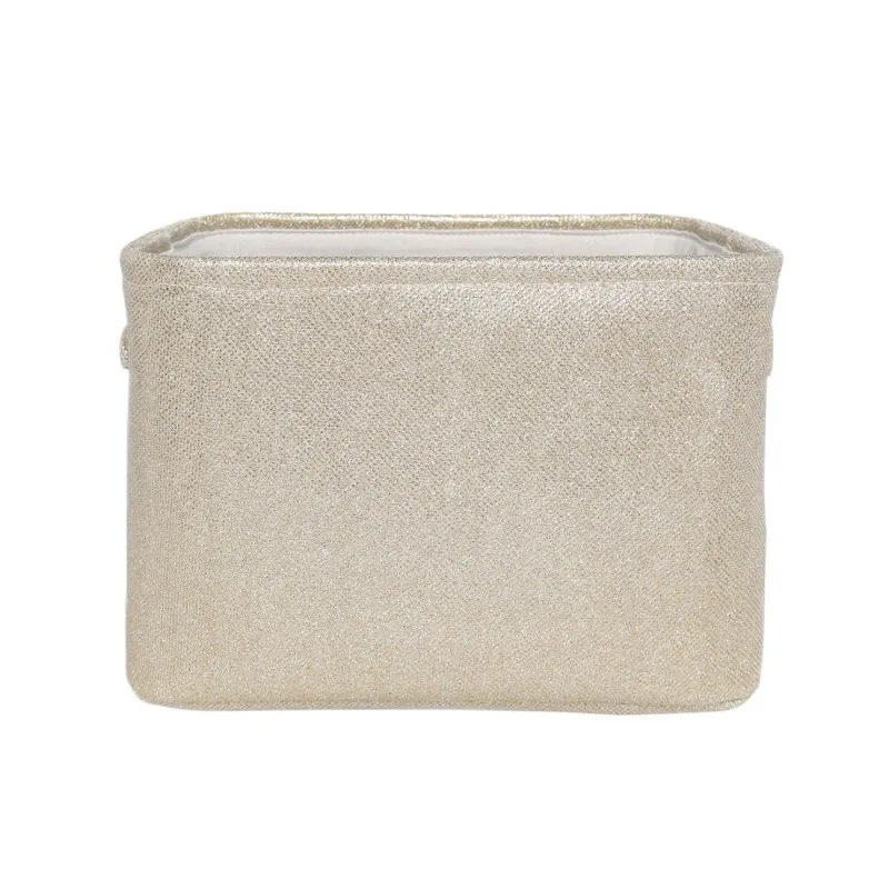 Сақтауға арналған себет, 30x20x22 см, тұтқалары бар, полиэстер, тікбұрышты, алтын, Ideally, image-3