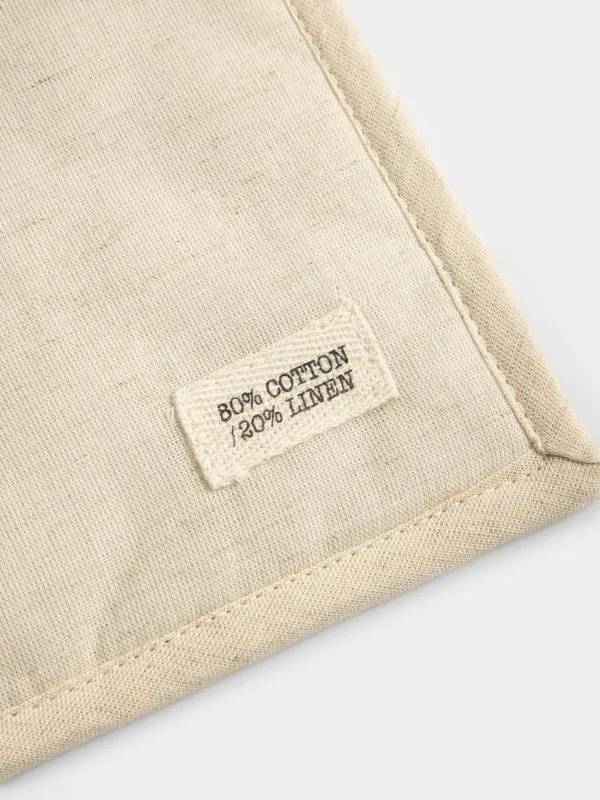 Прихватка, 20х20 см, хлопок/лен, квадратная, песочная, Ромб, Flax, image-1