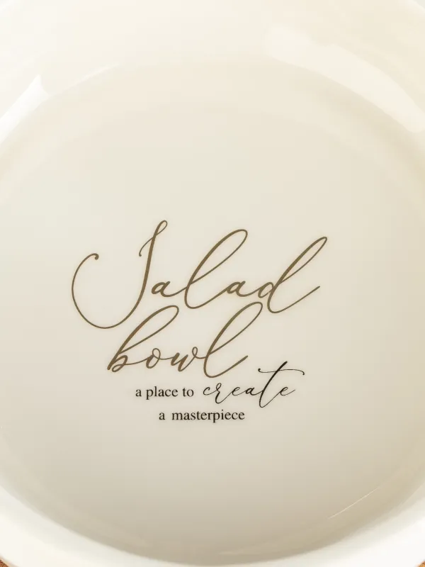 Салат ыдысы, 18х6 см, 890 мл, стендте, керамика/ағаш, сүт түстес, Мыжылған әсер, Crumple kitchen, image-4