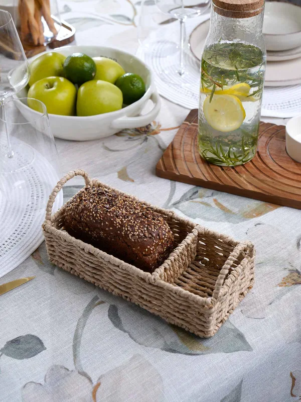 Корзина для хранения, 24х11 см, 2 отд, плетеная, с ручками, целлюлоза, прямоугольная, Braided, image-6