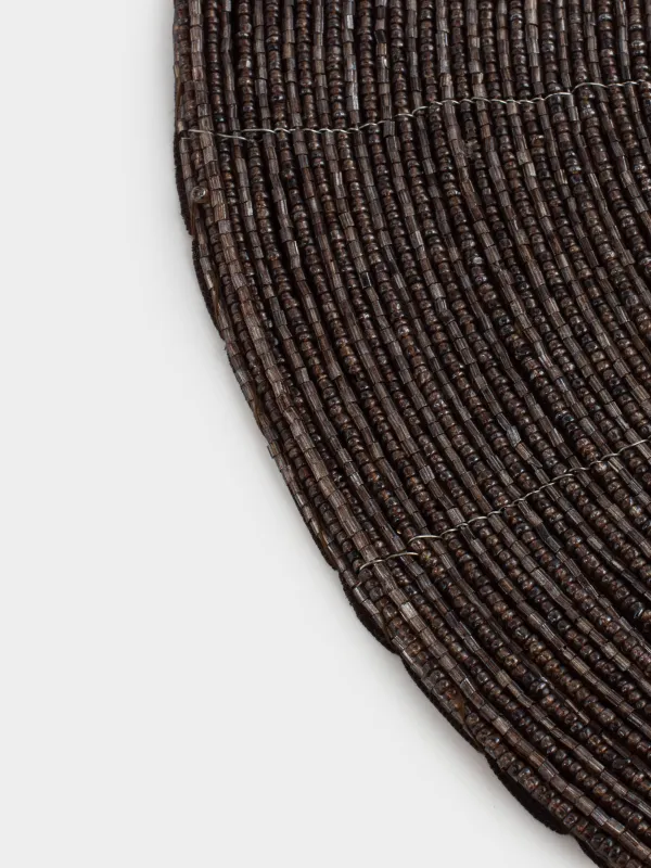 Аспаптарға арналған майлық, 36 см, моншақтар, дөңгелек, қоңыр, Shiny beads, image-3