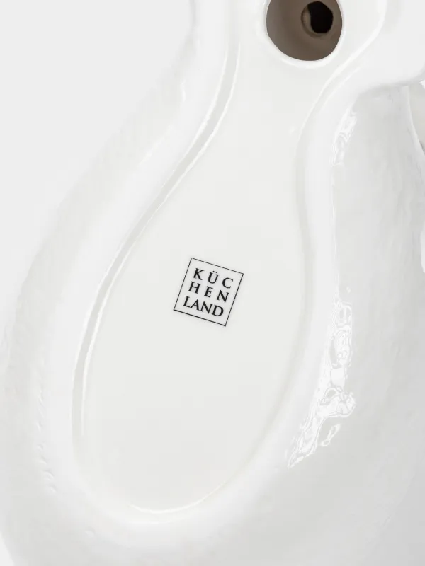 Сәндік ыдыс, 28х13х18 см, керамика, ақ, Бұғы, Forest deers, image-3