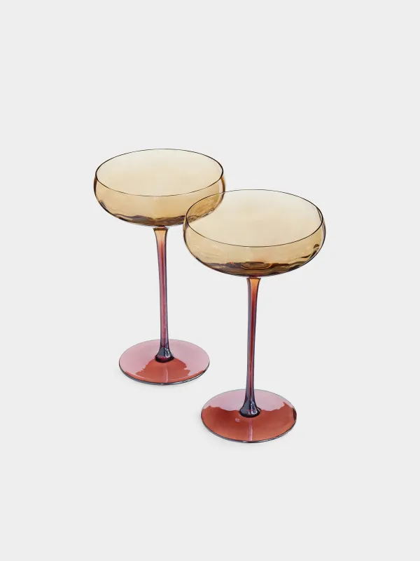 Шампан бокалы, 220 мл, 2 дана, шыны, кәріптас-қоңыр, Filo R color, image-1