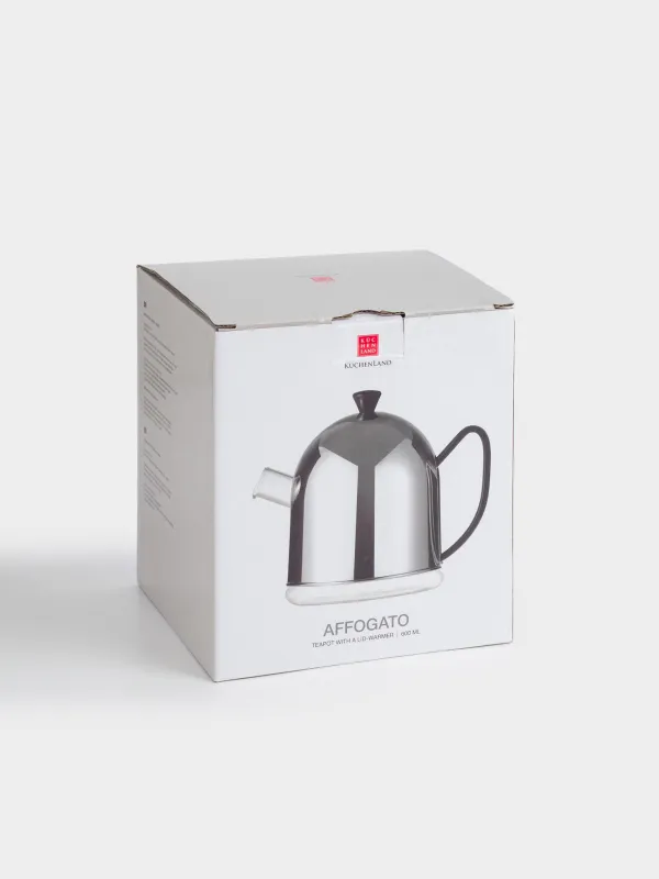 Чайник заварочный, 600 мл, крышка-грелка, стекло Б/сталь, черная ручка, Купол, Affogato, image-7