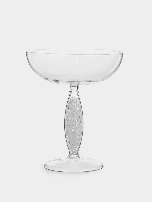 Шампан бокалы, 220 мл, шыны, ішінде кристалдары бар, Favor crystal, image-0