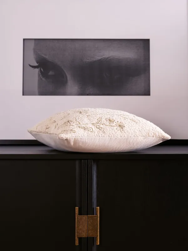 Подушка декоративная, 45х45 см, букле/вельвет, молочная, Полевые цветы, Boucle, image-7