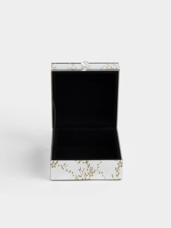 Шкатулка для украшений, 13x13 см, стекло, зеркальная, Ветви, Glossy, image-4