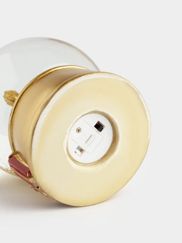 Қар шамы, 10 см, жарықтандырылған, шыны/полирезин, алтын, Тербелетін ат, Golden style, image-3