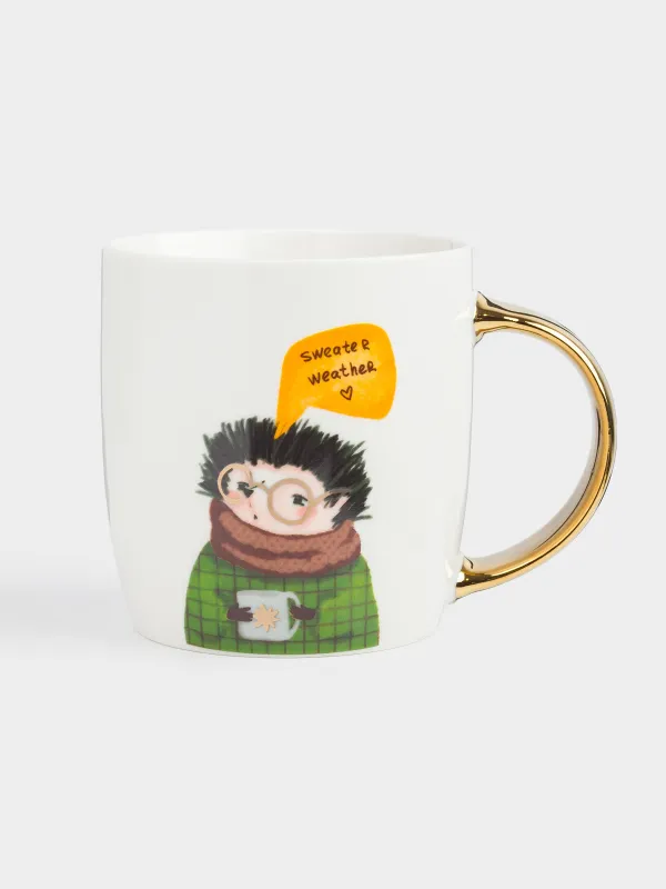 Кружка, 380 мл, Енот и еж, Forest animals, image-0